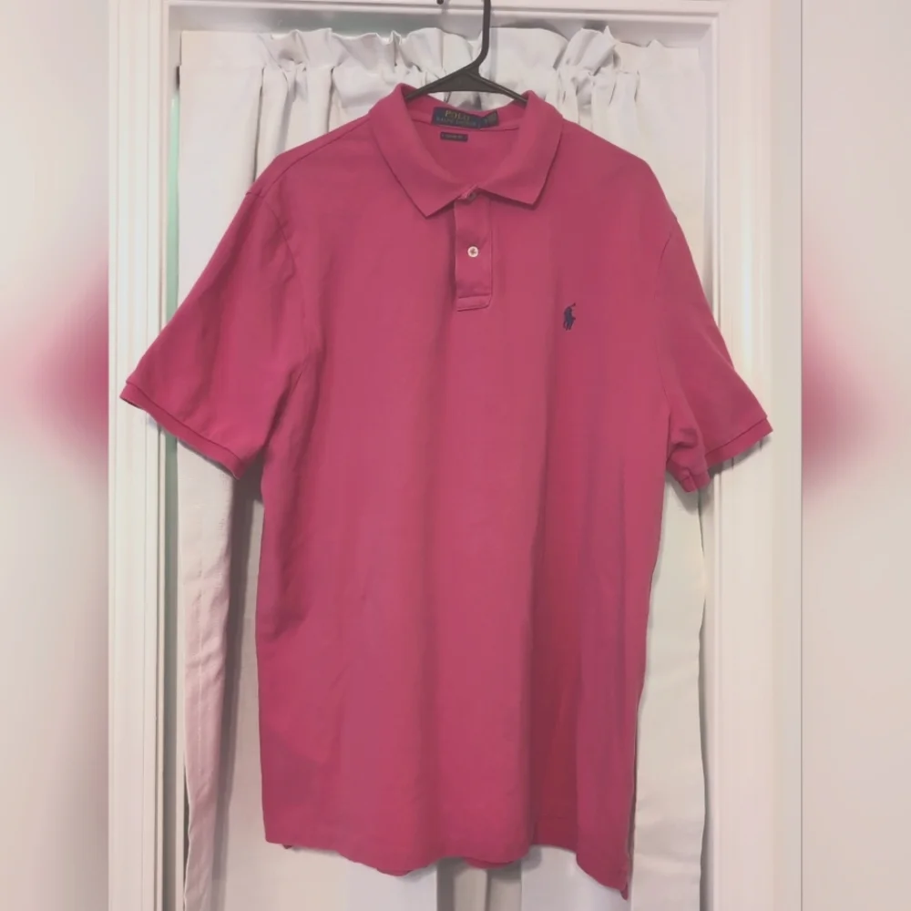 Polo Ralph Lauren Classic Fit Men's Short Sleeve Pink‎ Collared Polo Shirt Sz XL